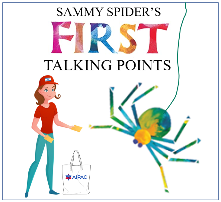 A mock up of a picture book called Sammy Spider's First Talking Points