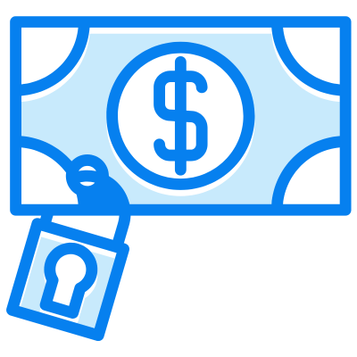 graphic of dollar bill with lock